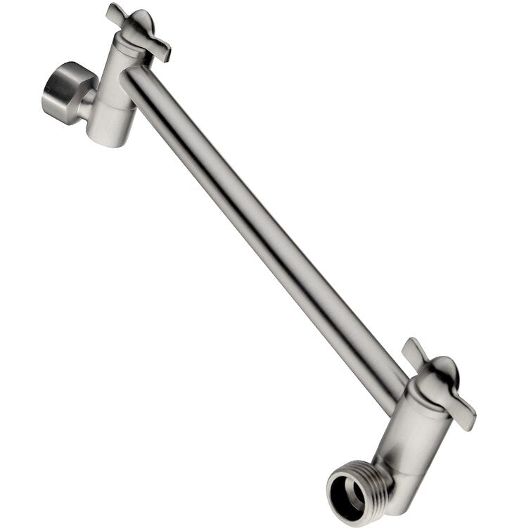 10 Inch Brass Shower Head Extension Arm, Height & Angle Adjustable by brightshowers