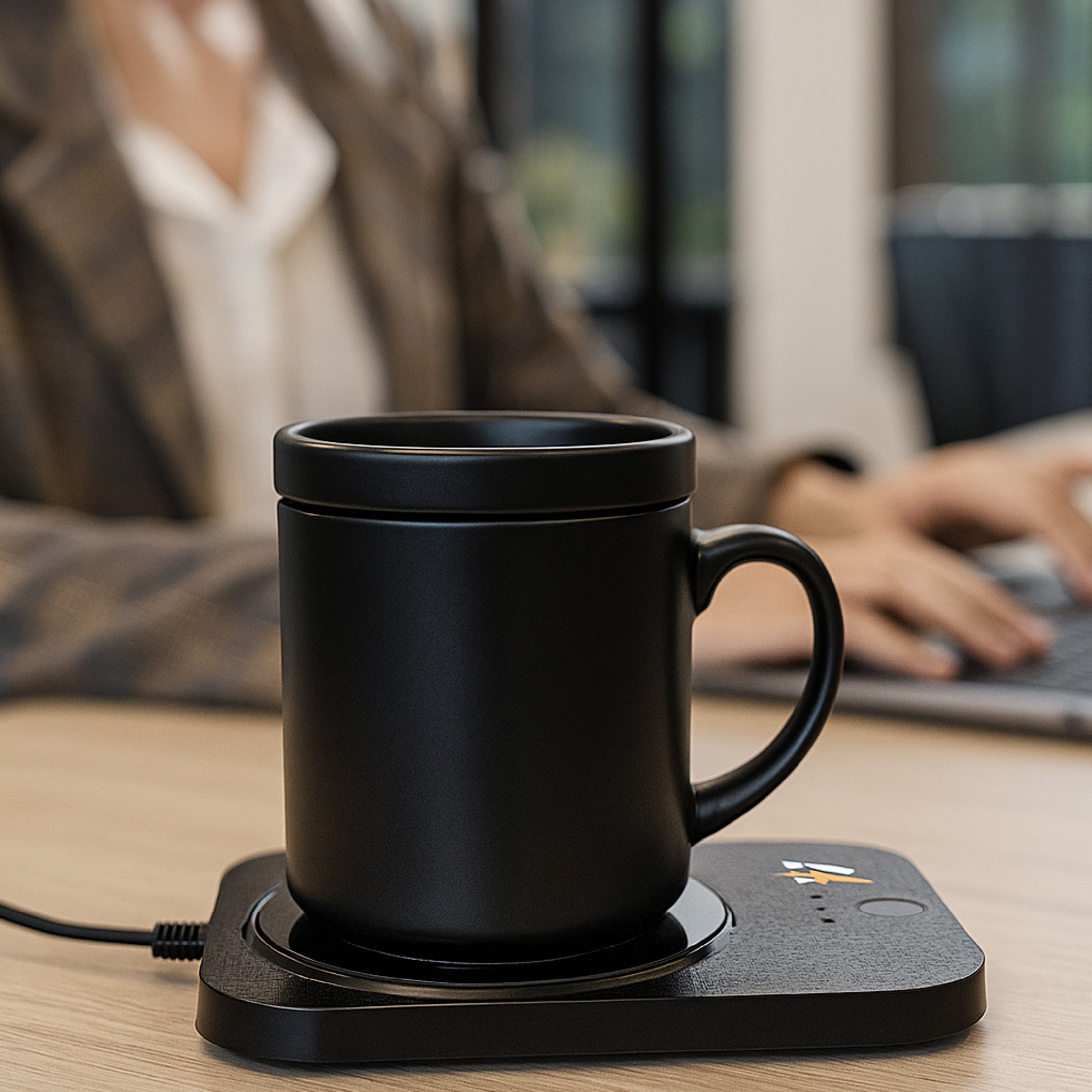 The Modern Workspace Productivity Bundle: Pursonic 3-in-1 LED Desk Lamp + Sip & Charge Wireless & Mug Warmer by Pursonic