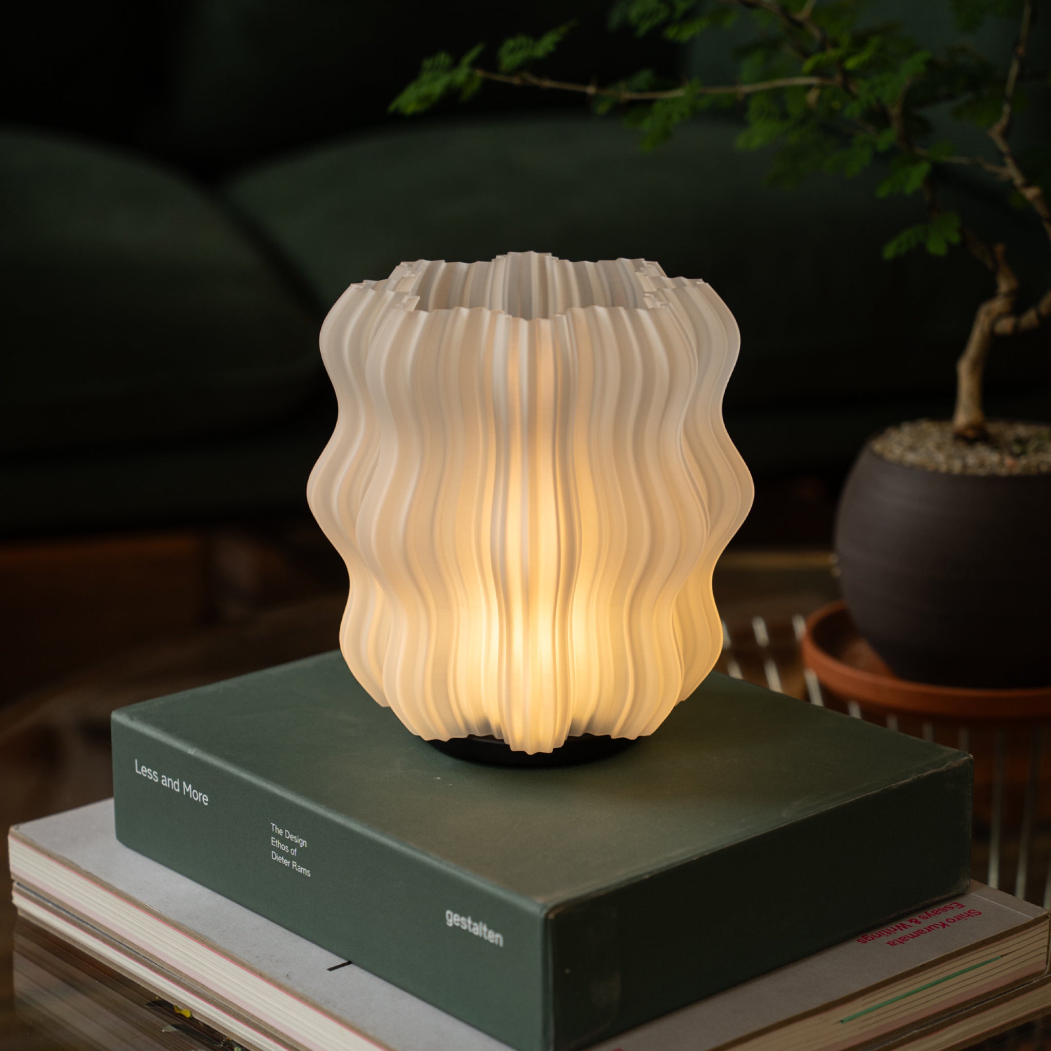 Cordless Mini Wavy Lamp by Wooj Design