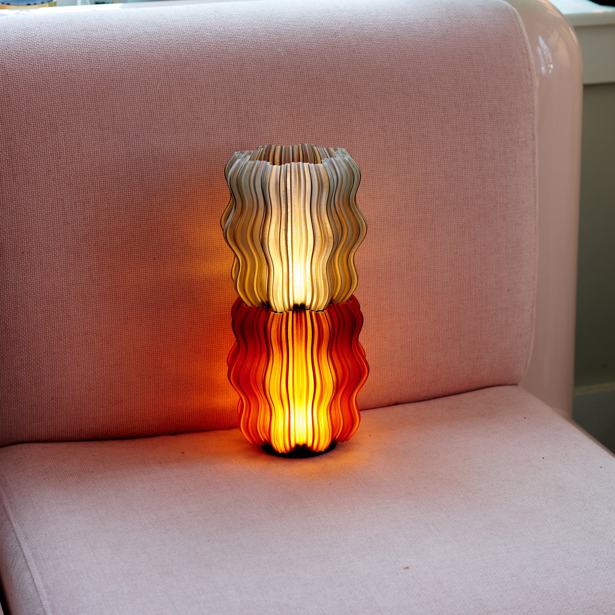 Cordless Mini Wavy Lamp by Wooj Design