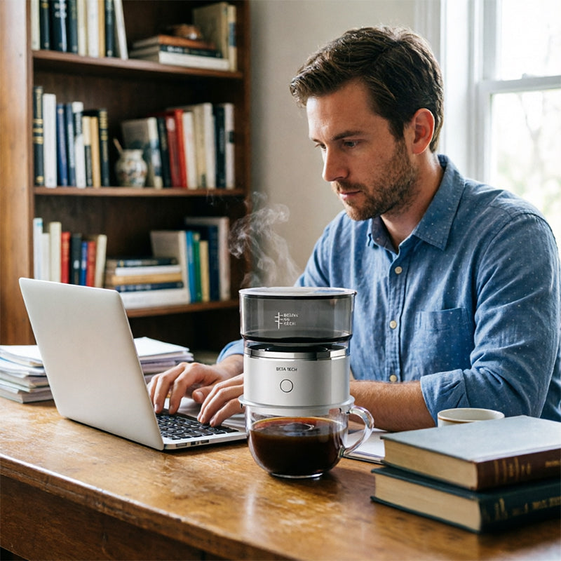 Mini Electric Coffee Grinder & Brewer – Automatic Drip Coffee Maker with Stirring Cup by eprolo