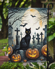 Black Cat Spooky Halloween Garden Flag by Caroline's Treasures