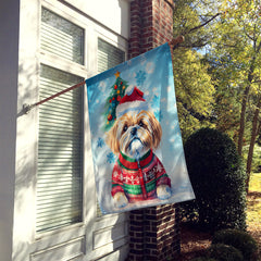 Lhasa Apso Christmas House Flag by Caroline's Treasures