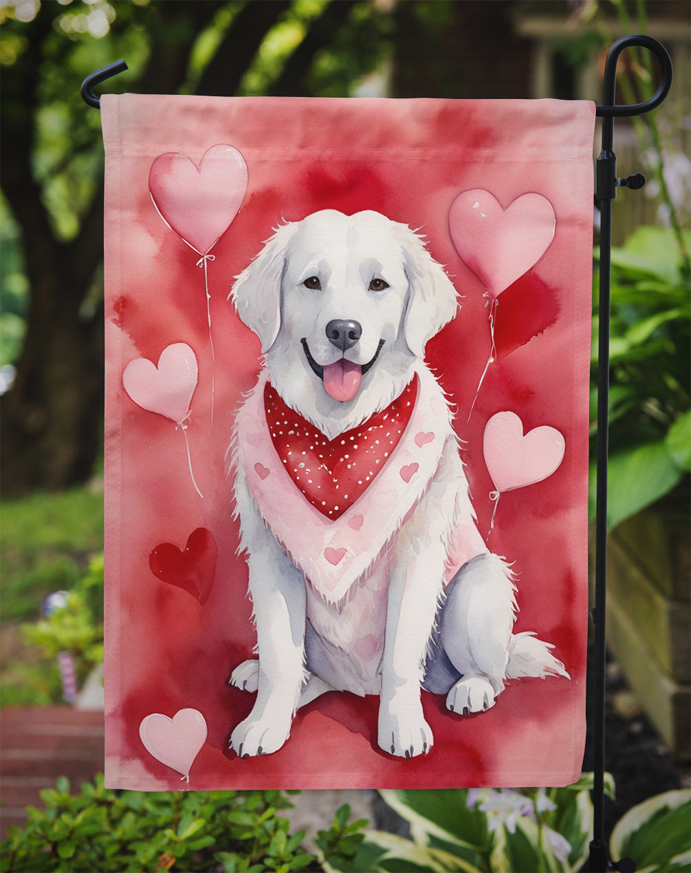 Kuvasz My Valentine Garden Flag by Caroline's Treasures