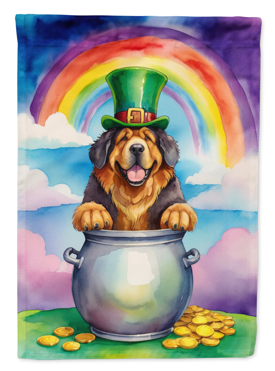Tibetan Mastiff St Patrick's Day House Flag by Caroline's Treasures