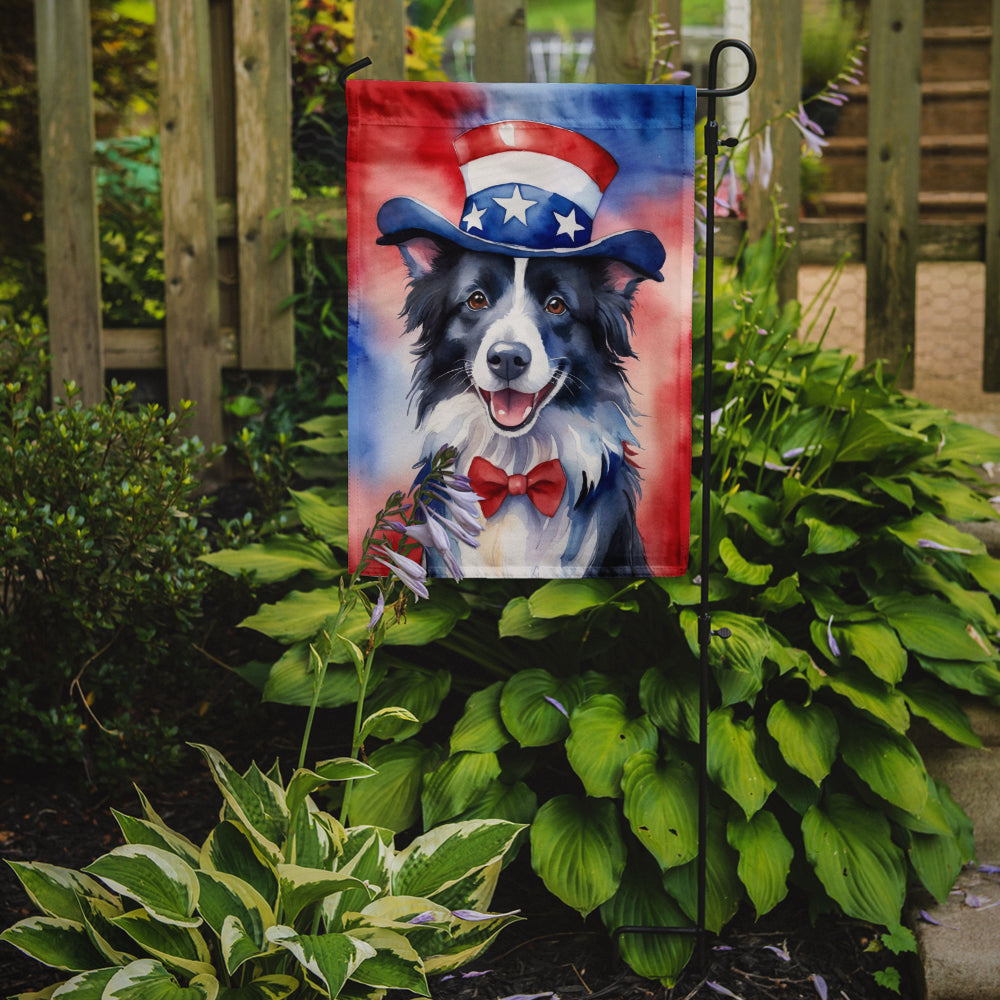 Border Collie Patriotic American Garden Flag by Caroline's Treasures