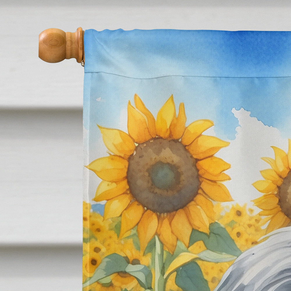 Bearded Collie in Sunflowers House Flag by Caroline's Treasures