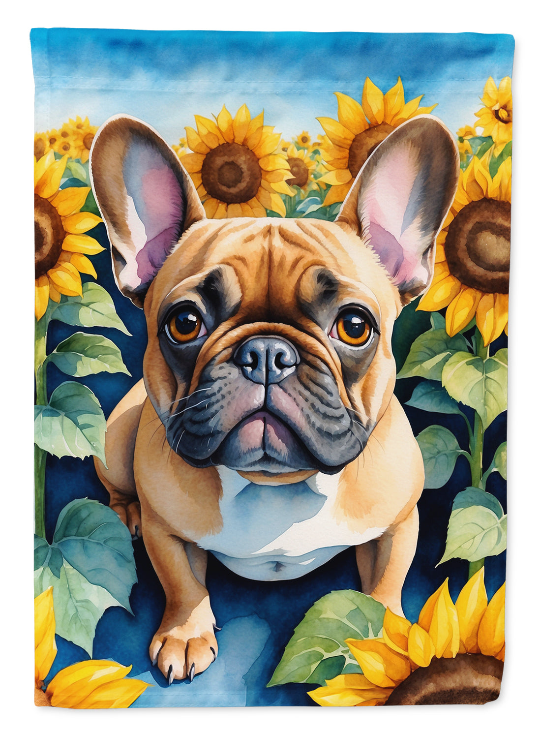 French Bulldog in Sunflowers House Flag by Caroline's Treasures