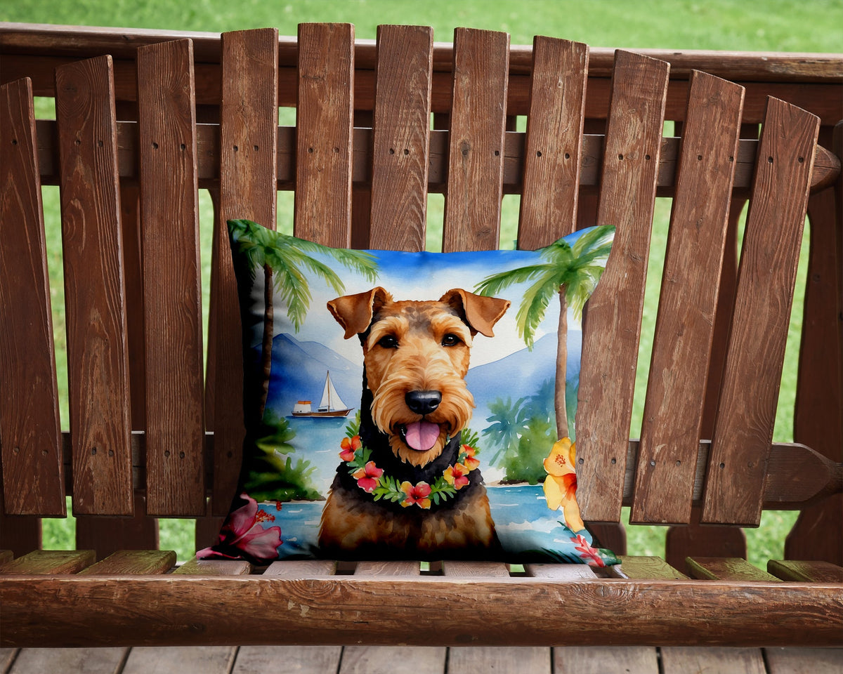 Airedale Terrier Luau Throw Pillow by Caroline's Treasures