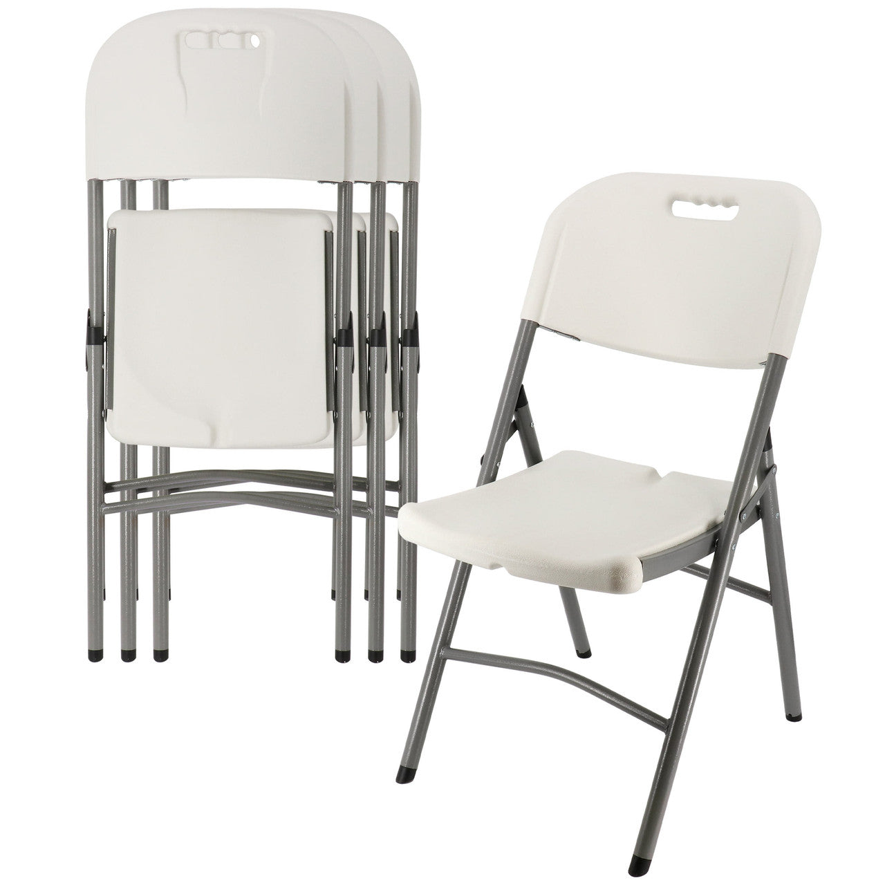 Elama 4 Piece Stackable Folding Chair Set for Indoor and Outdoor by Elama