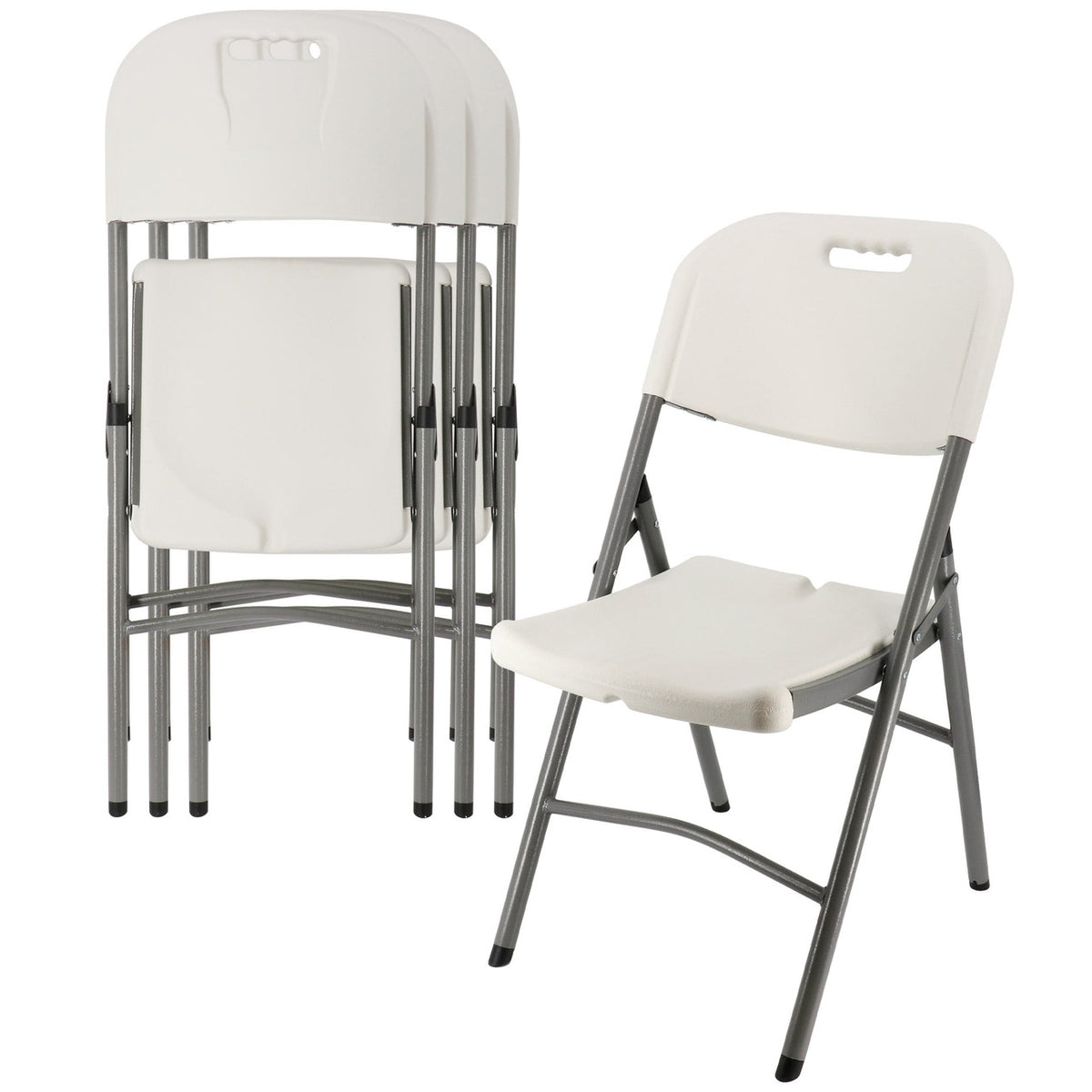 Elama 4 Piece Stackable Folding Chair Set for Indoor and Outdoor by Elama