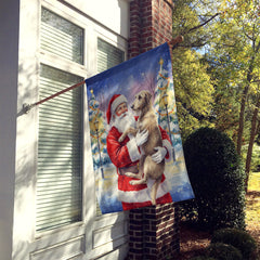 Scottish Deerhound with Santa Claus House Flag by Caroline's Treasures