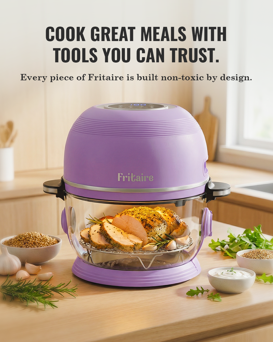 Self-Cleaning Air Fryer™ & Non-Toxic Air Fryer™ - Sage Green by Fritaire
