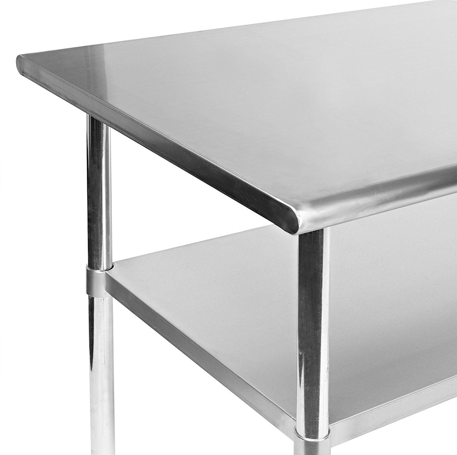 Stainless Steel 48 x 24-inch Kitchen Prep Table with Casters by FastFurnishings