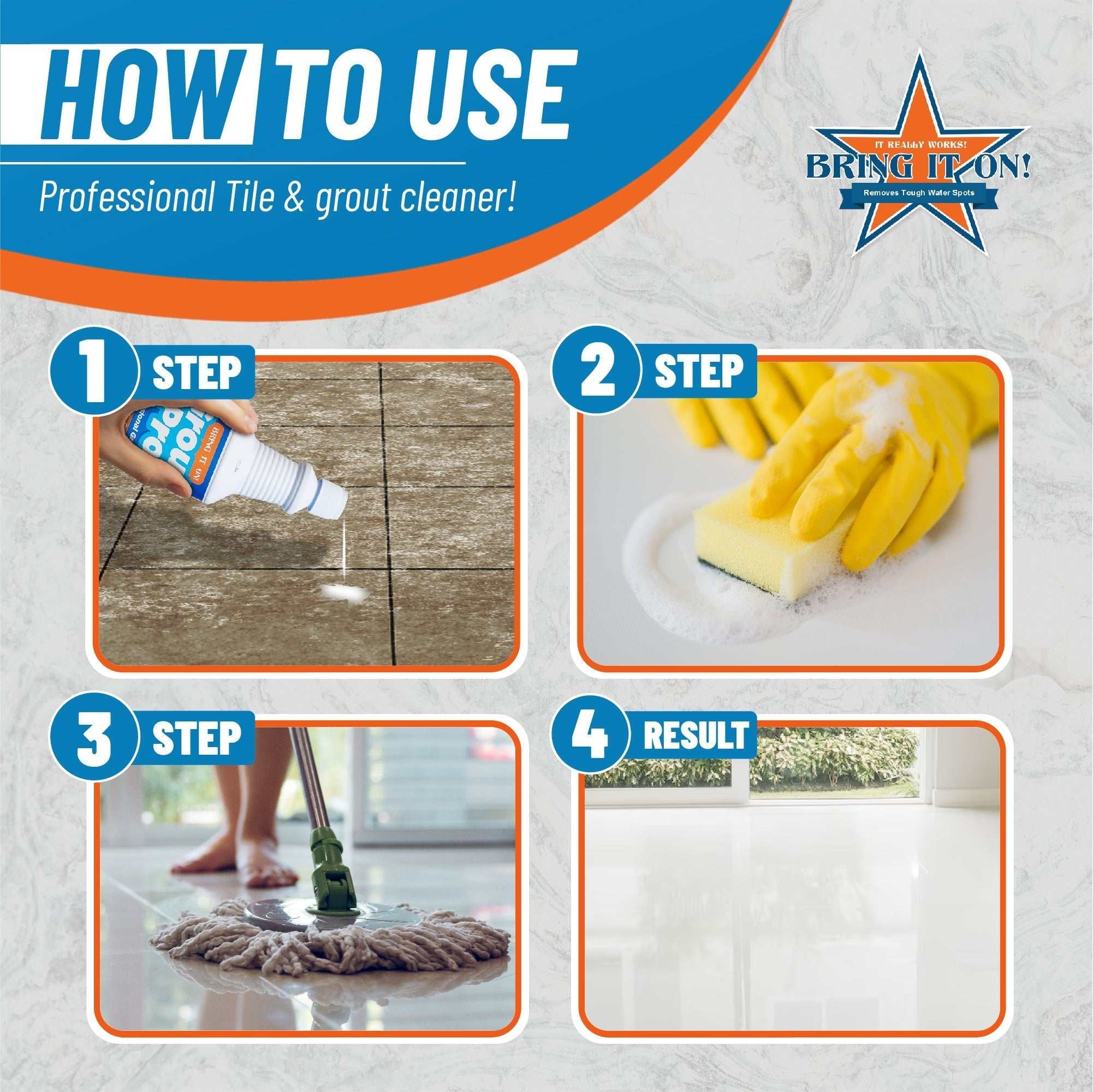 Bring It On Grout Cleaner with Grout Cleaning Brush – 32Fl Oz by Bring It On Cleaner
