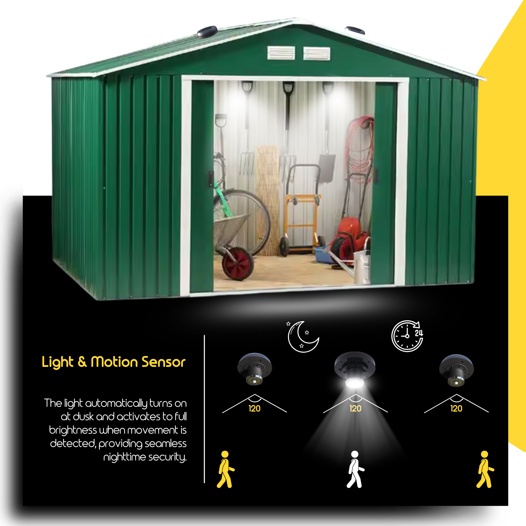 Porta potty solar lights with motion Sensor ‎BICSHL-06 by Brighticonic