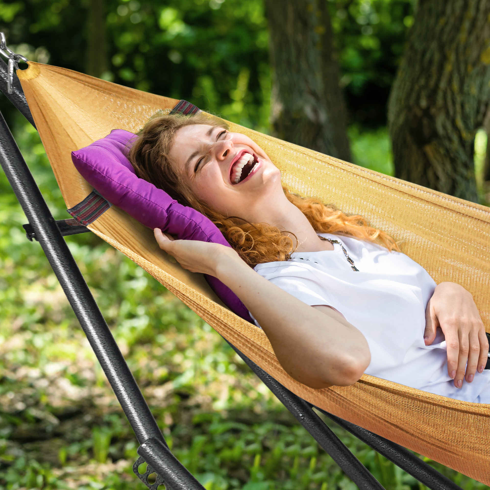 Tranquillo Universal Hammock with Medium Size Stands for Ultimate Relaxation - Ideal Universal Hammock Stands - Medium Size by Megsu