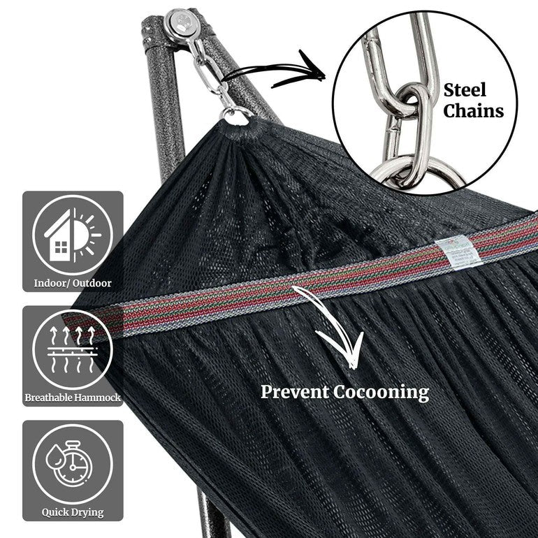 Tranquillo Universal Hammock with Medium Size Stands for Ultimate Relaxation - Ideal Universal Hammock Stands - Medium Size by Megsu