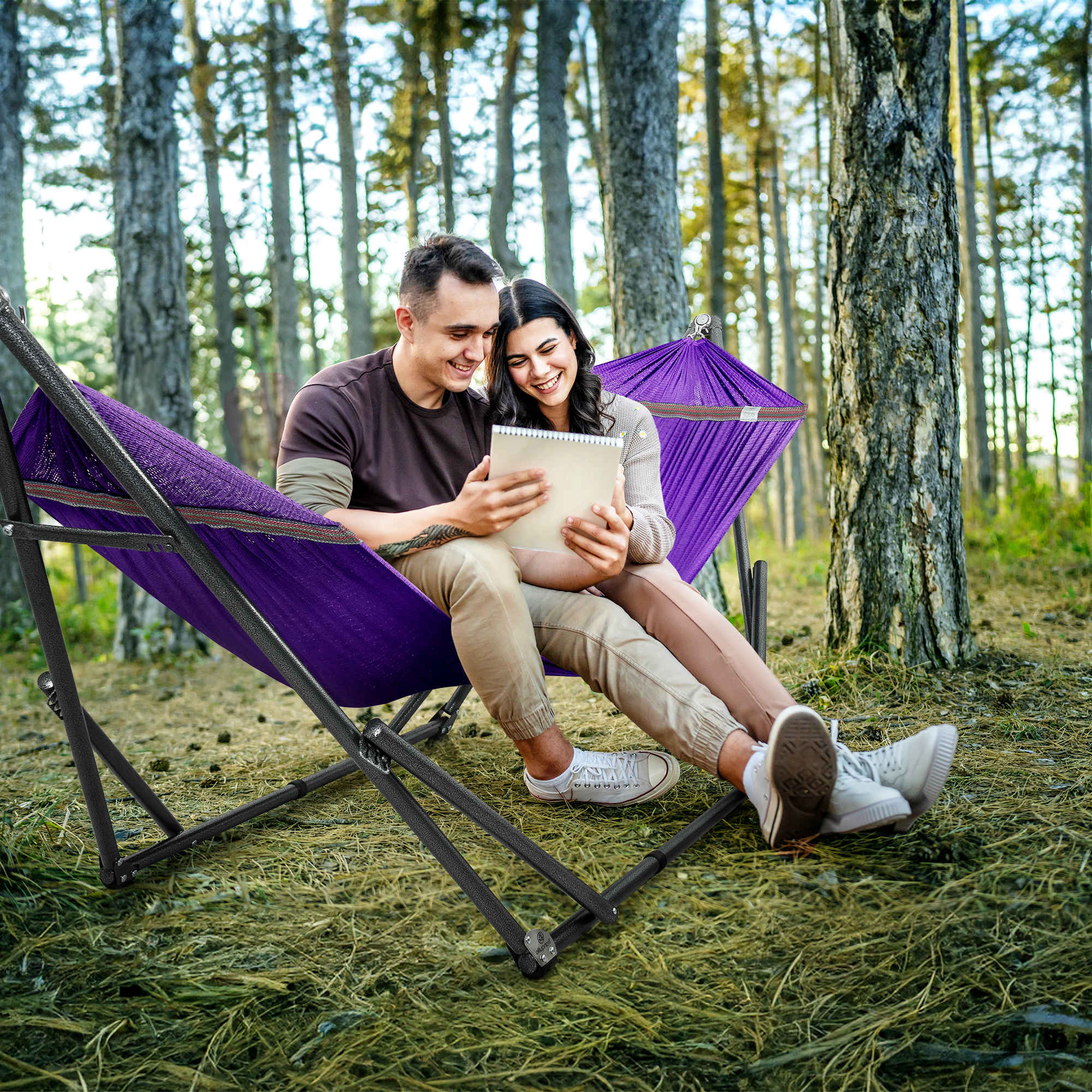 Tranquillo Universal Hammock with Medium Size Stands for Ultimate Relaxation - Ideal Universal Hammock Stands - Medium Size by Megsu