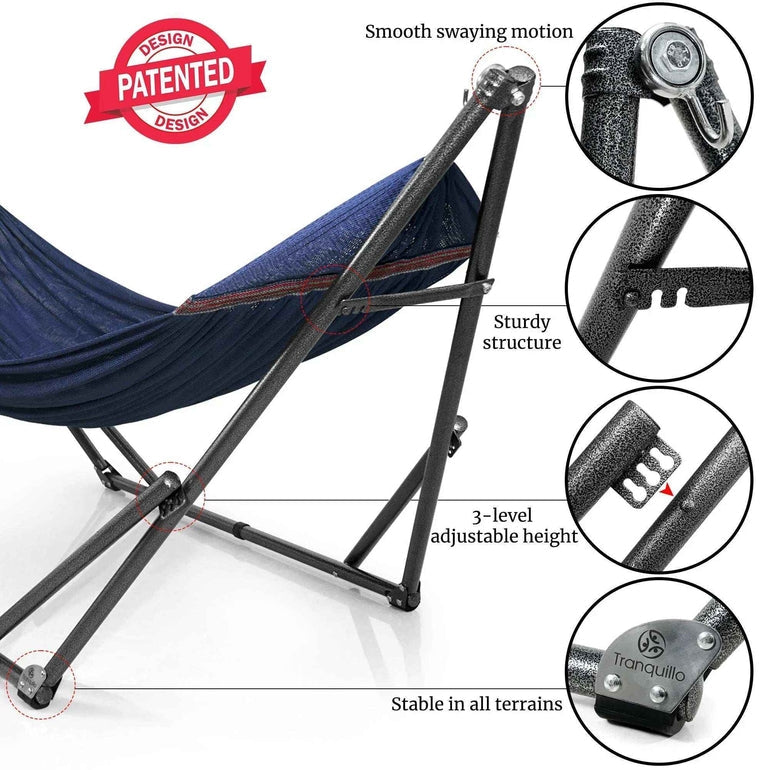 Tranquillo Universal Hammock with Medium Size Stands for Ultimate Relaxation - Ideal Universal Hammock Stands - Medium Size by Megsu