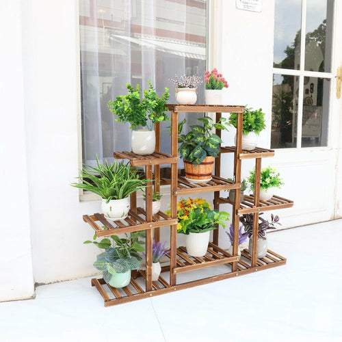 Indoor 9 Tier Wooden Plant Home Decor Stand by Homemaintenancesupplies2
