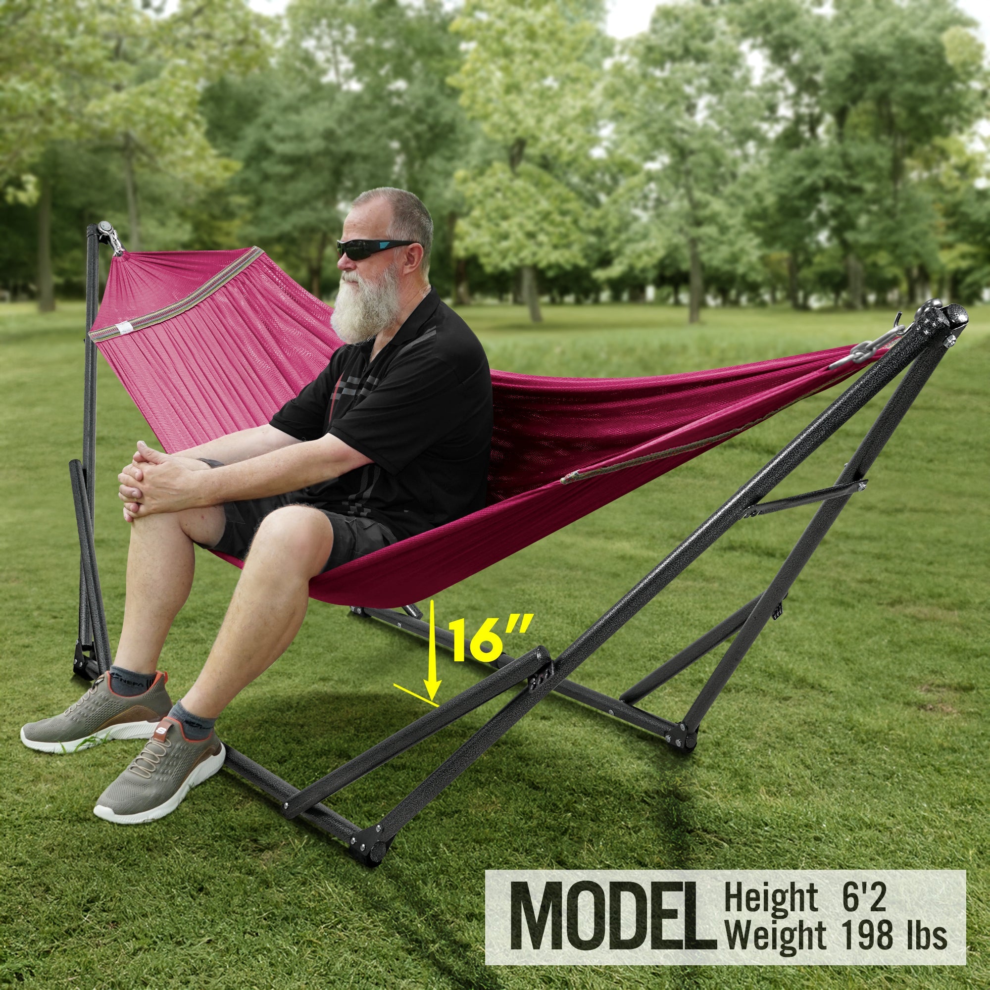 Tranquillo Universal Hammock with Medium Size Stands for Ultimate Relaxation - Ideal Universal Hammock Stands - Medium Size by Megsu