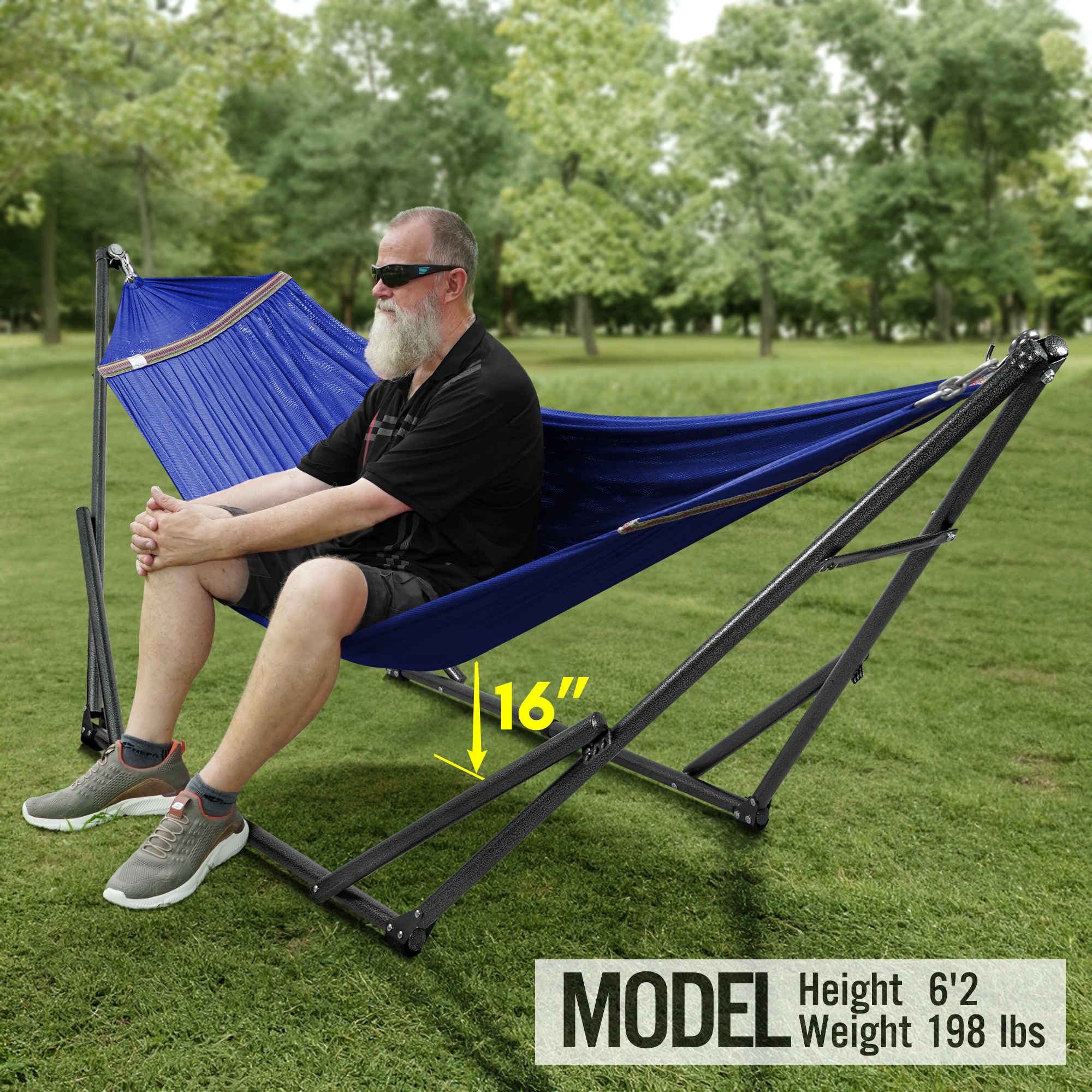 Tranquillo Universal Hammock with Medium Size Stands for Ultimate Relaxation - Ideal Universal Hammock Stands - Medium Size by Megsu