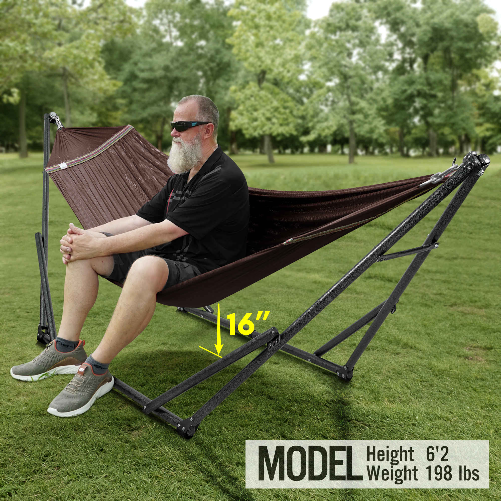 Tranquillo Universal Hammock with Medium Size Stands for Ultimate Relaxation - Ideal Universal Hammock Stands - Medium Size by Megsu
