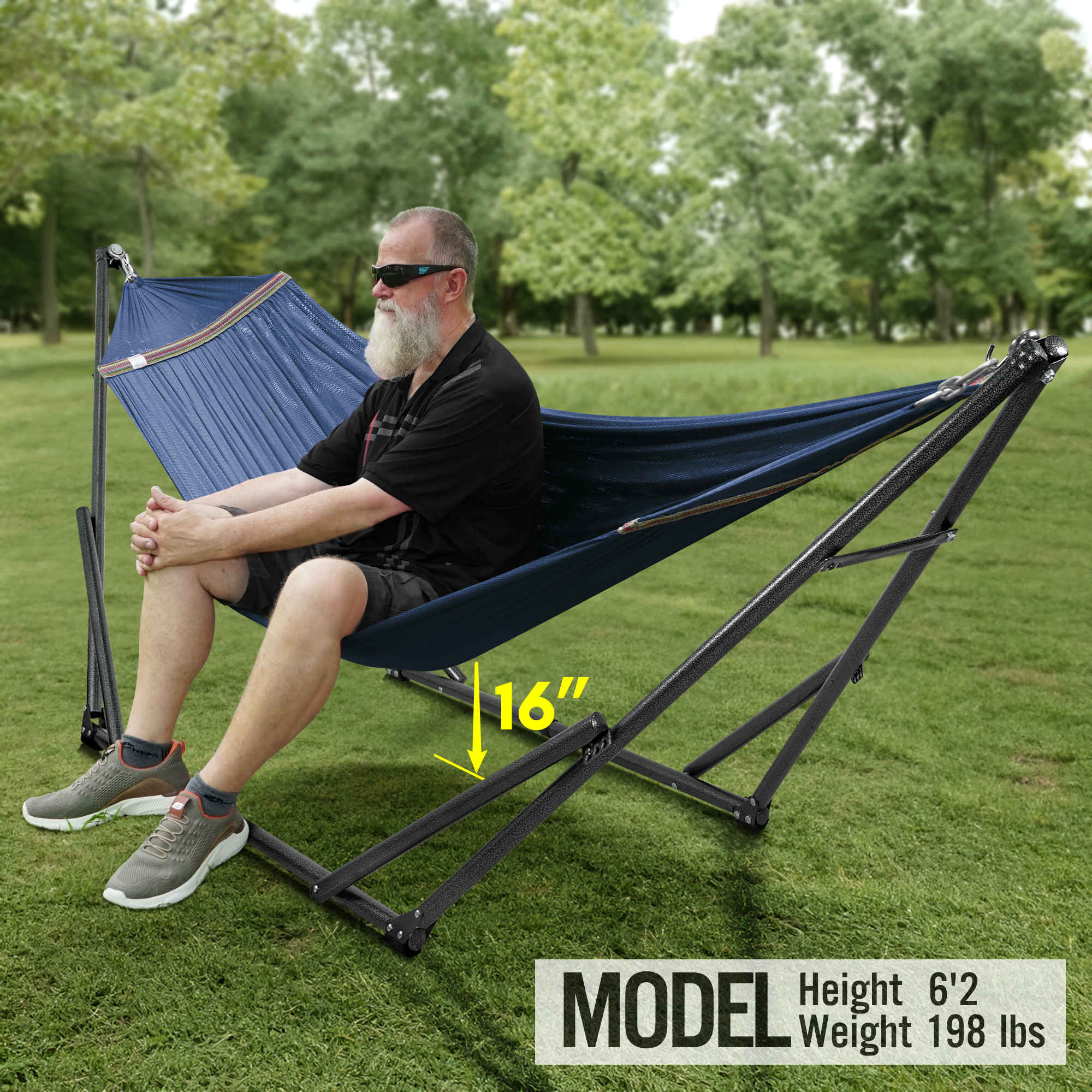 Tranquillo Universal Hammock with Medium Size Stands for Ultimate Relaxation - Ideal Universal Hammock Stands - Medium Size by Megsu