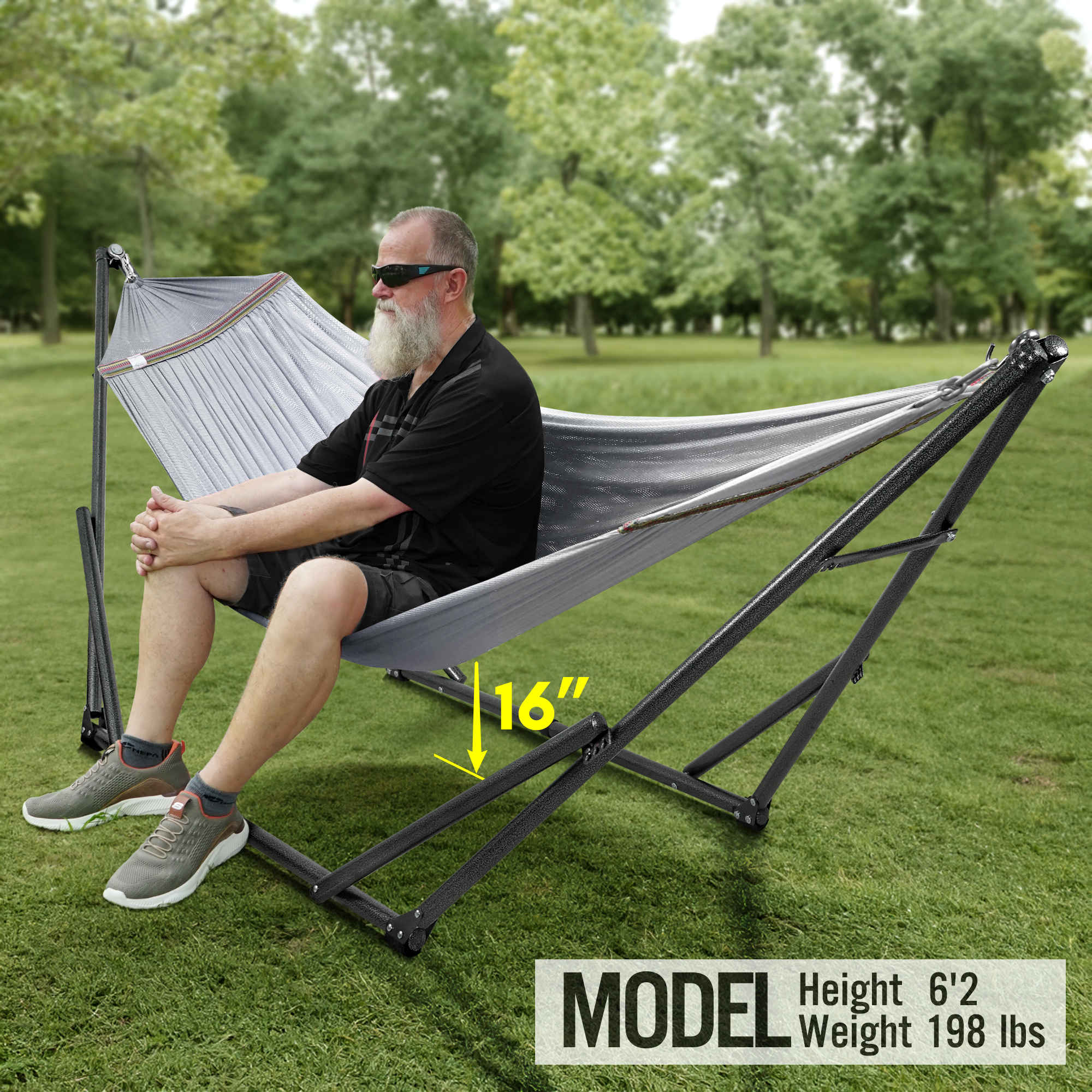 Tranquillo Universal Hammock with Medium Size Stands for Ultimate Relaxation - Ideal Universal Hammock Stands - Medium Size by Megsu