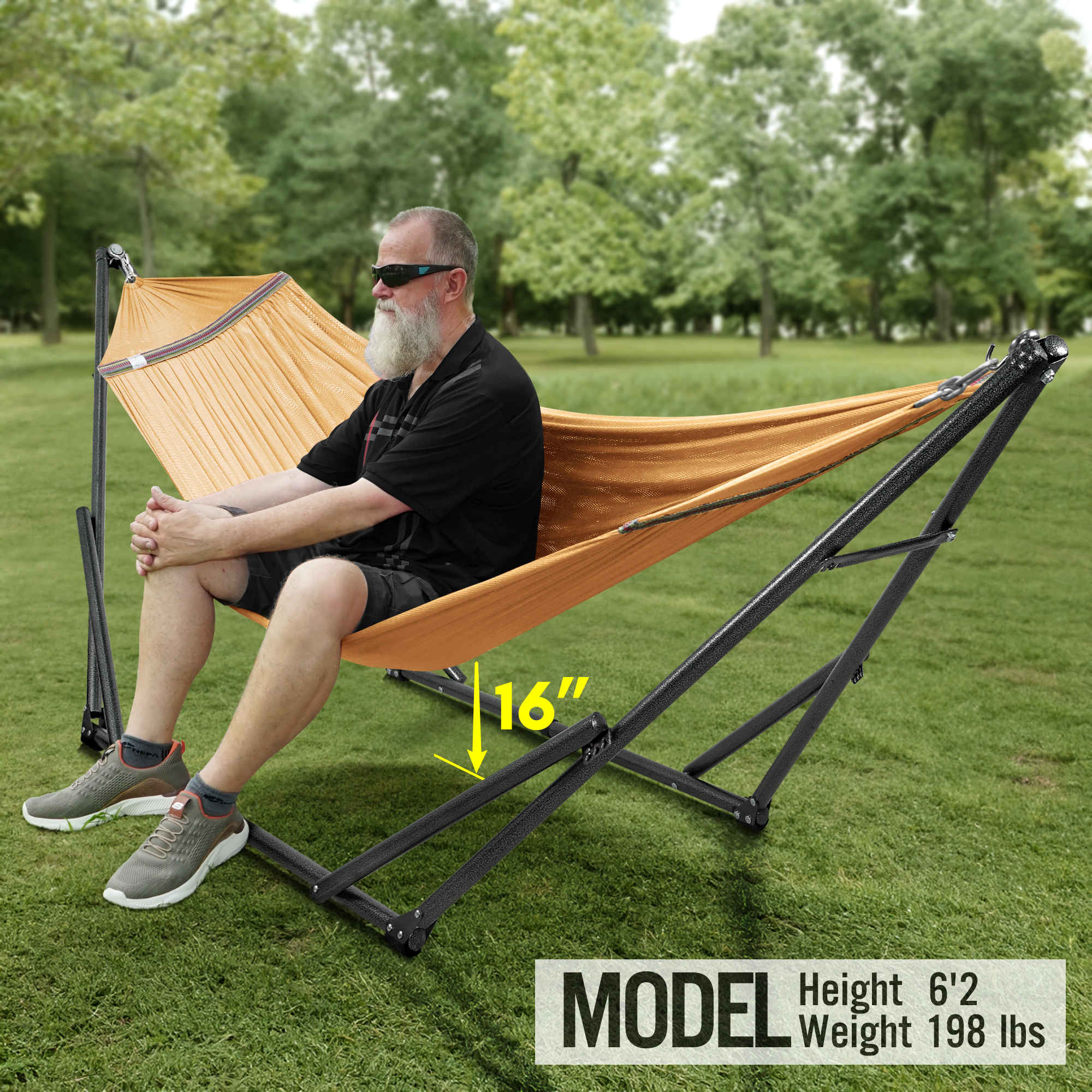 Tranquillo Universal Hammock with Medium Size Stands for Ultimate Relaxation - Ideal Universal Hammock Stands - Medium Size by Megsu