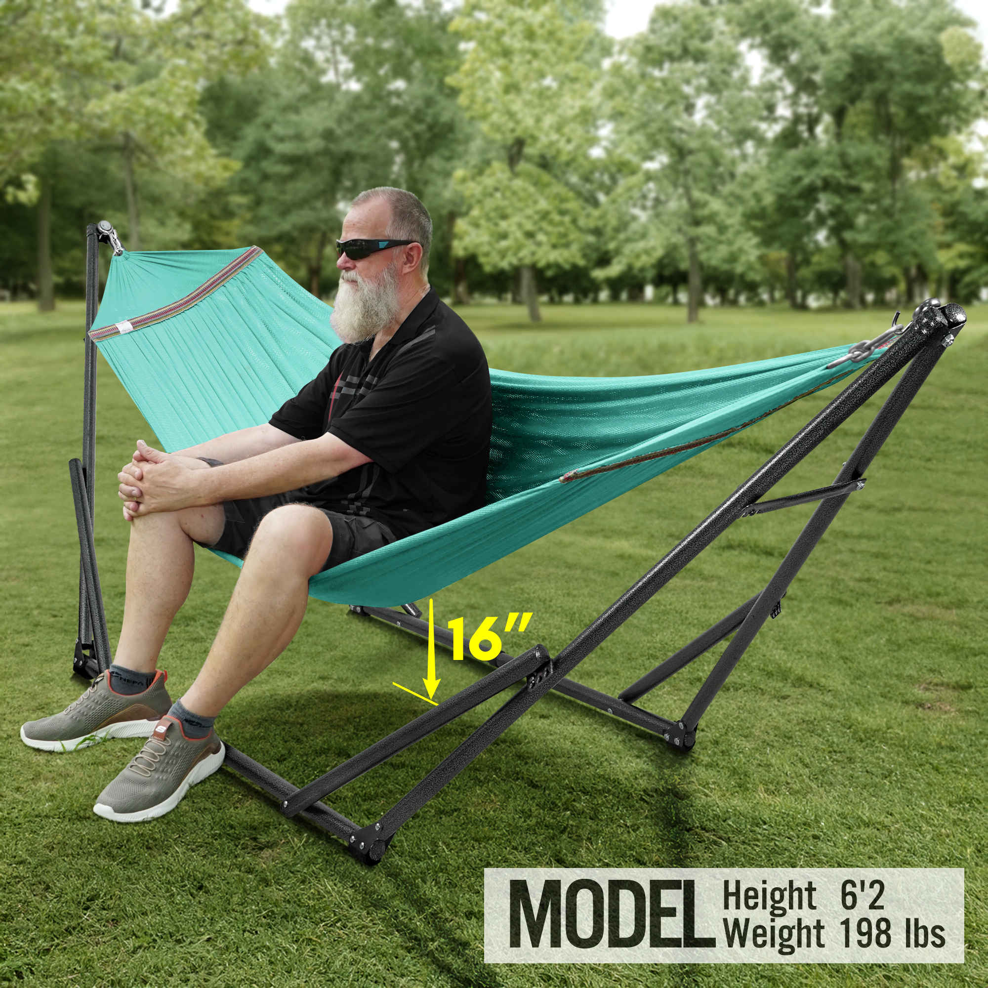 Tranquillo Universal Hammock with Medium Size Stands for Ultimate Relaxation - Ideal Universal Hammock Stands - Medium Size by Megsu