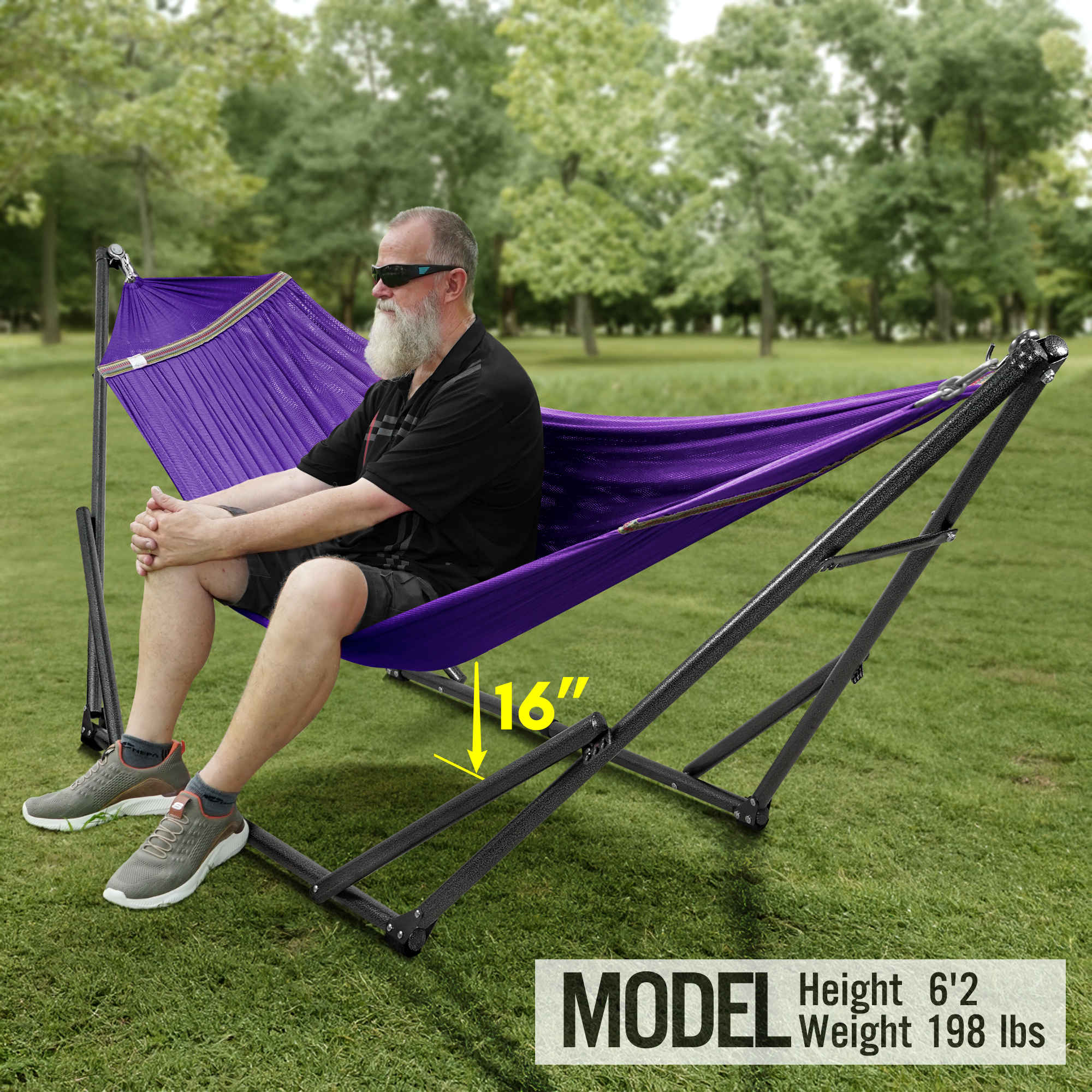 Tranquillo Universal Hammock with Medium Size Stands for Ultimate Relaxation - Ideal Universal Hammock Stands - Medium Size by Megsu
