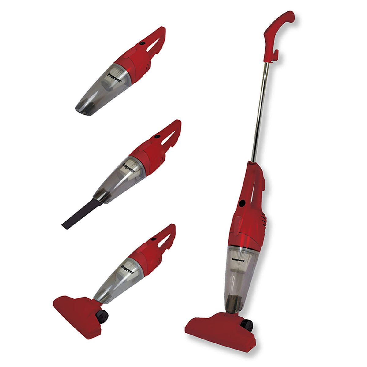 Impress GoVac 2-in-1 Upright-Handheld Vacuum Cleaner- Red by IMPRESS