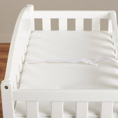 Modern White Wooden Baby Changing Table with Safety Rail Pad and Strap by FastFurnishings