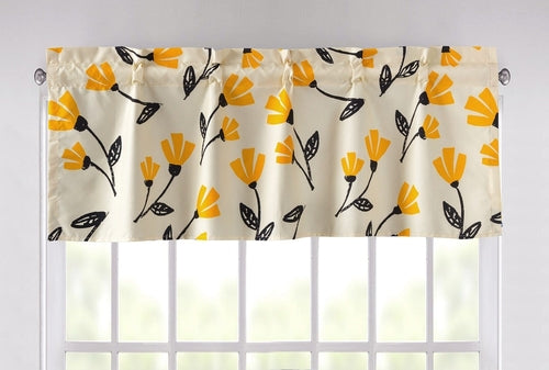 DaDa Bedding Yellow Fleur Floral Golden Orange Ivory Window Curtain by Homemaintenancesupplies2