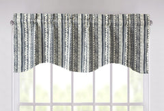 DaDa Bedding Denim Blue Elegance Striped Floral Window Curtain Valance by Homemaintenancesupplies2