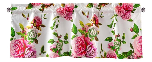 DaDa Bedding Romantic Roses Pink Floral Window Curtain Valance - 18" x by Homemaintenancesupplies2