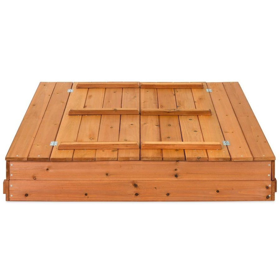 Sturdy Brown Cedar Kids Complete Seated Bench Sandbox by FastFurnishings