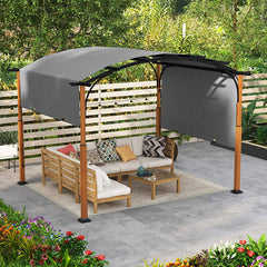 10 x 12 FT Outdoor Retractable Pergola with Retractable Canopy for Patio-Beige by Homemaintenancesupplies2