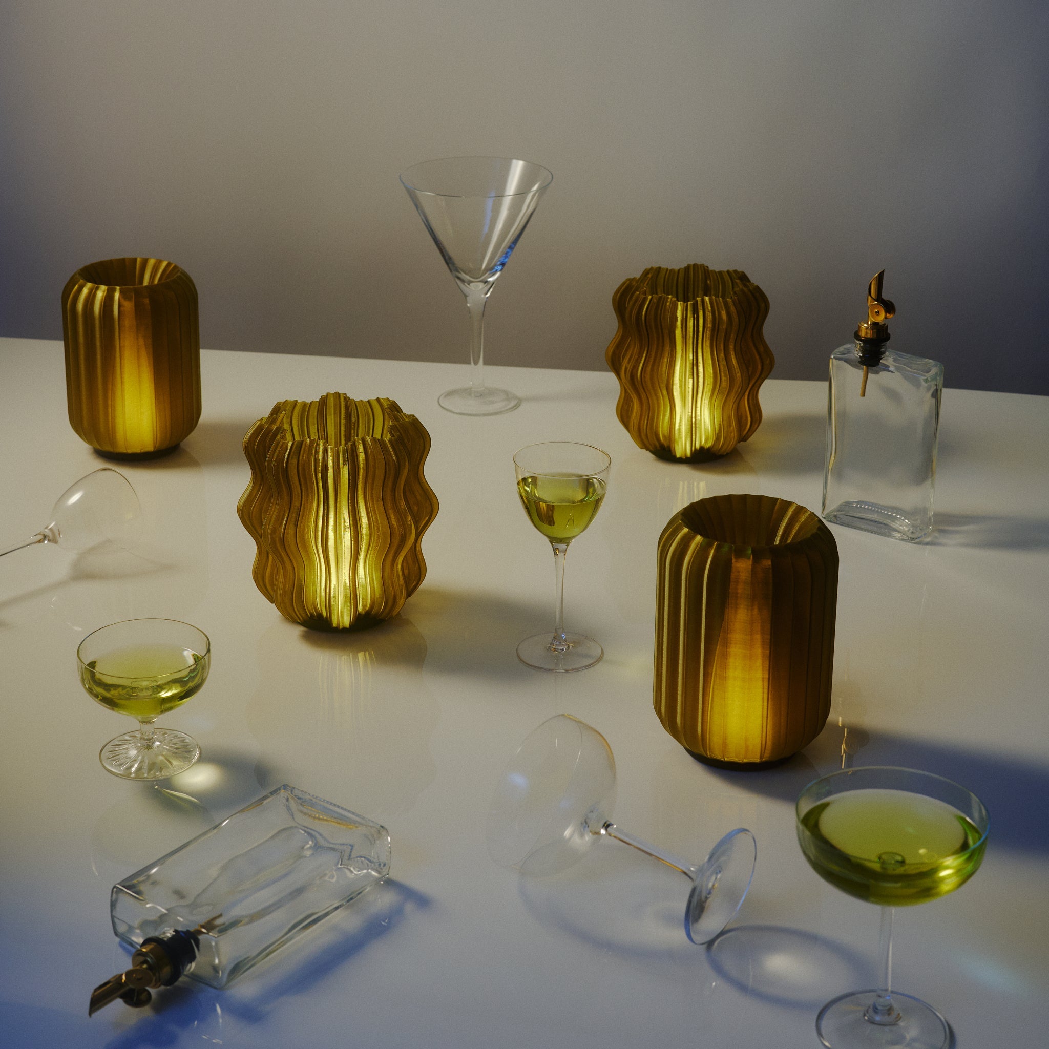 Cordless Mini Wavy Lamp by Wooj Design