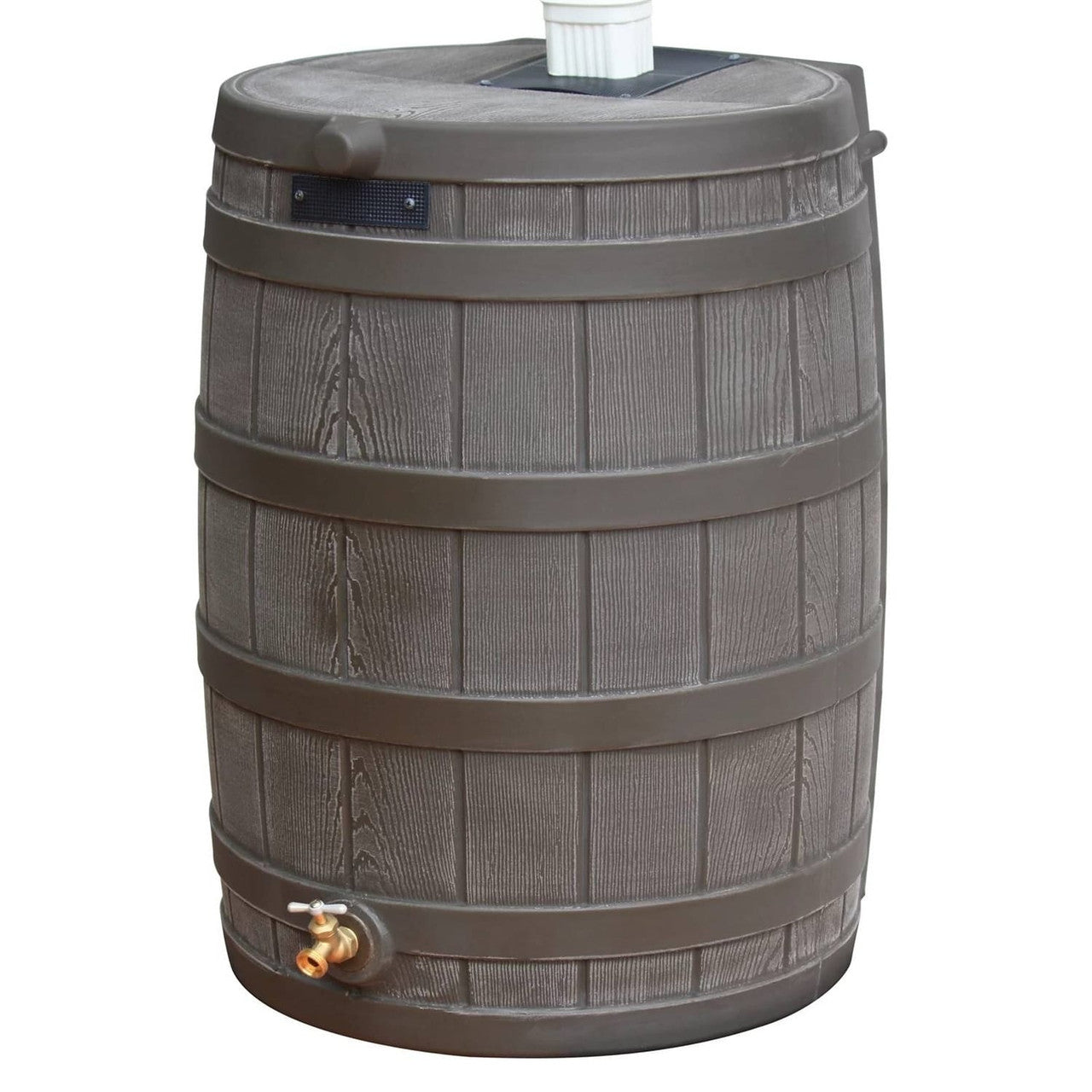 Brown Oak 50-Gallon Plastic Rain Barrel with Bottom Spigot by Homemaintenancesupplies2