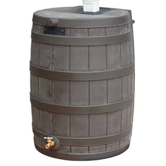 Brown Oak 50-Gallon Plastic Rain Barrel with Bottom Spigot by Homemaintenancesupplies2