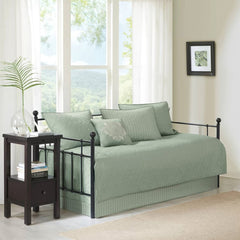 6-Piece Country Cottage Quilted Seafoam Green Reversible Daybed Cover Set by Homemaintenancesupplies2