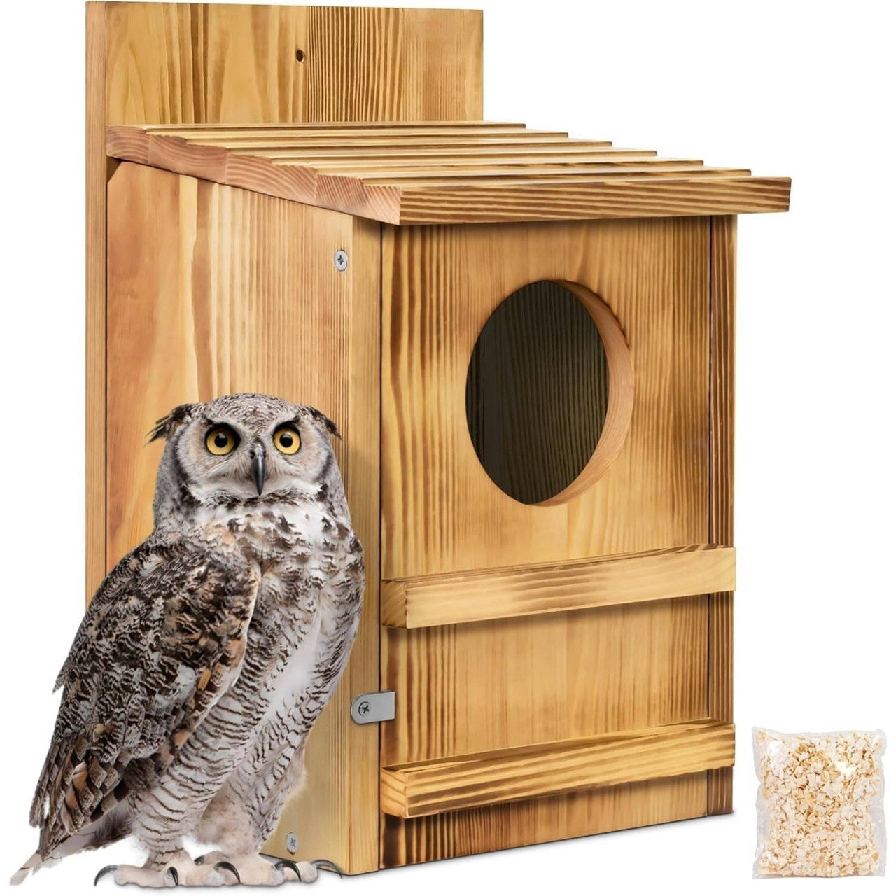 Outdoor Wooden Screech Owl BirdHouse for Mounting - Easy to Assemble by Homemaintenancesupplies2