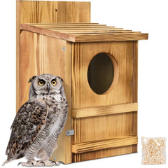 Outdoor Wooden Screech Owl BirdHouse for Mounting - Easy to Assemble by Homemaintenancesupplies2
