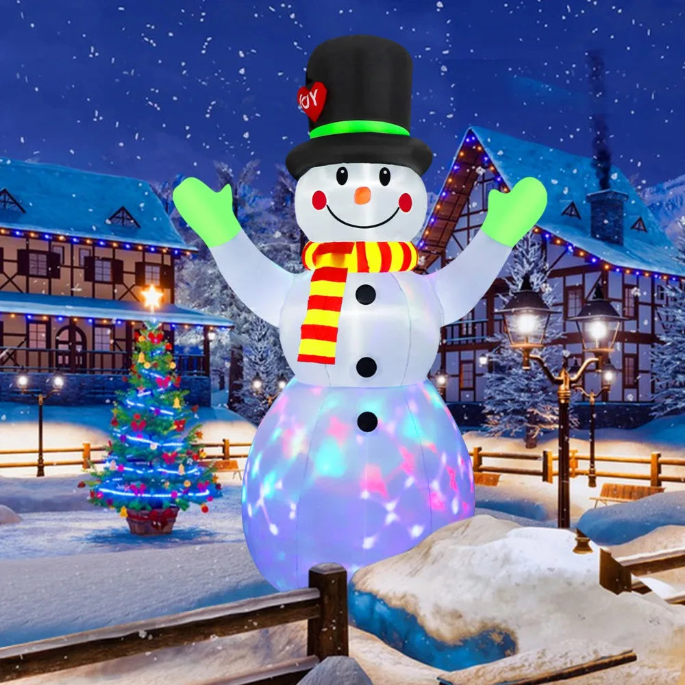2.4m Rotating Snowman Inflatable Christmas Decoration with LED Lights by CAN