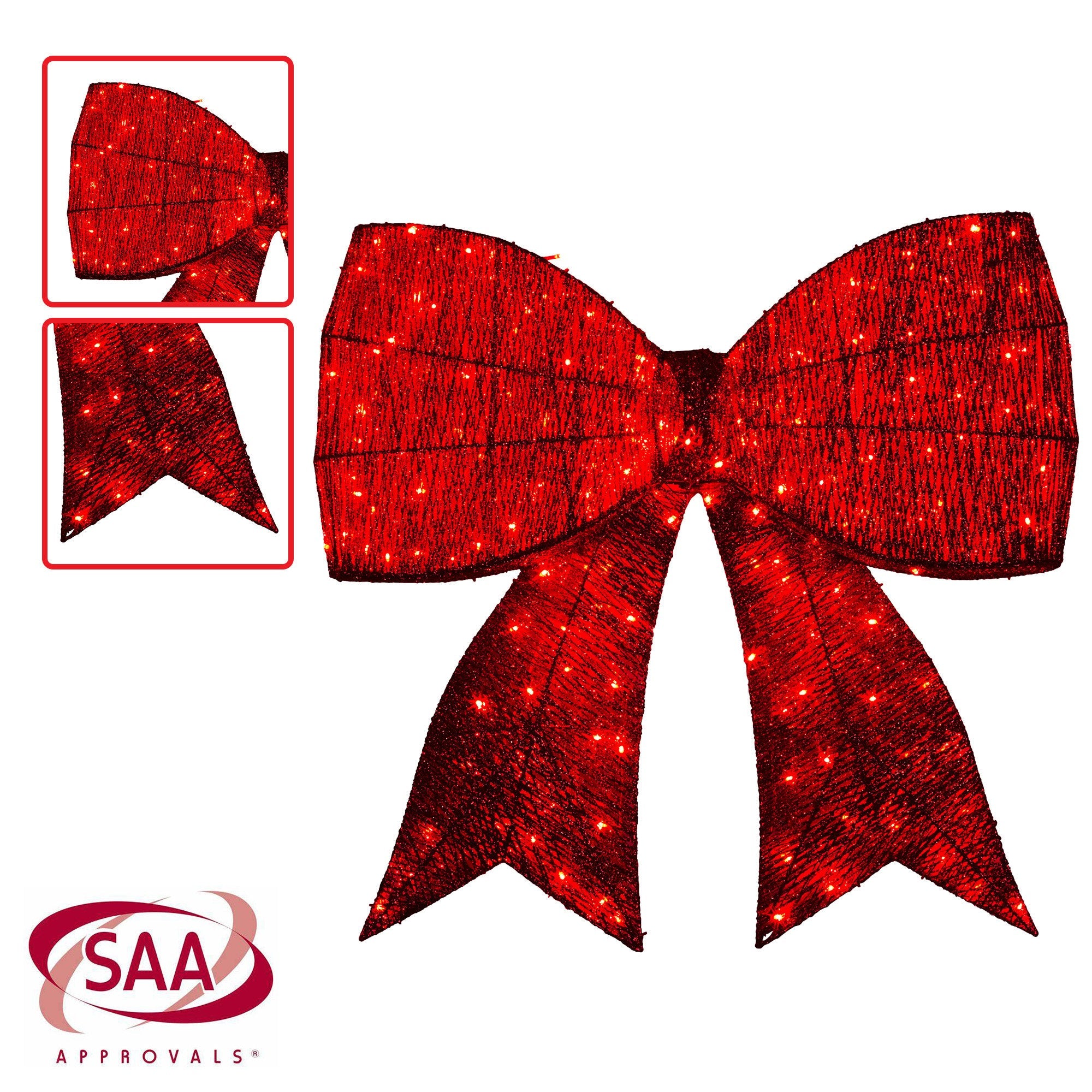 NNEDSZ Christabelle Christmas Display Bow 91cm with LED and Twinkle Lights 5 Functions Christmas Festive Decorations Display Big Wired Bow by NNEDSZ