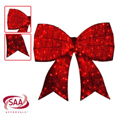 NNEDSZ Christabelle Christmas Display Bow 91cm with LED and Twinkle Lights 5 Functions Christmas Festive Decorations Display Big Wired Bow by NNEDSZ