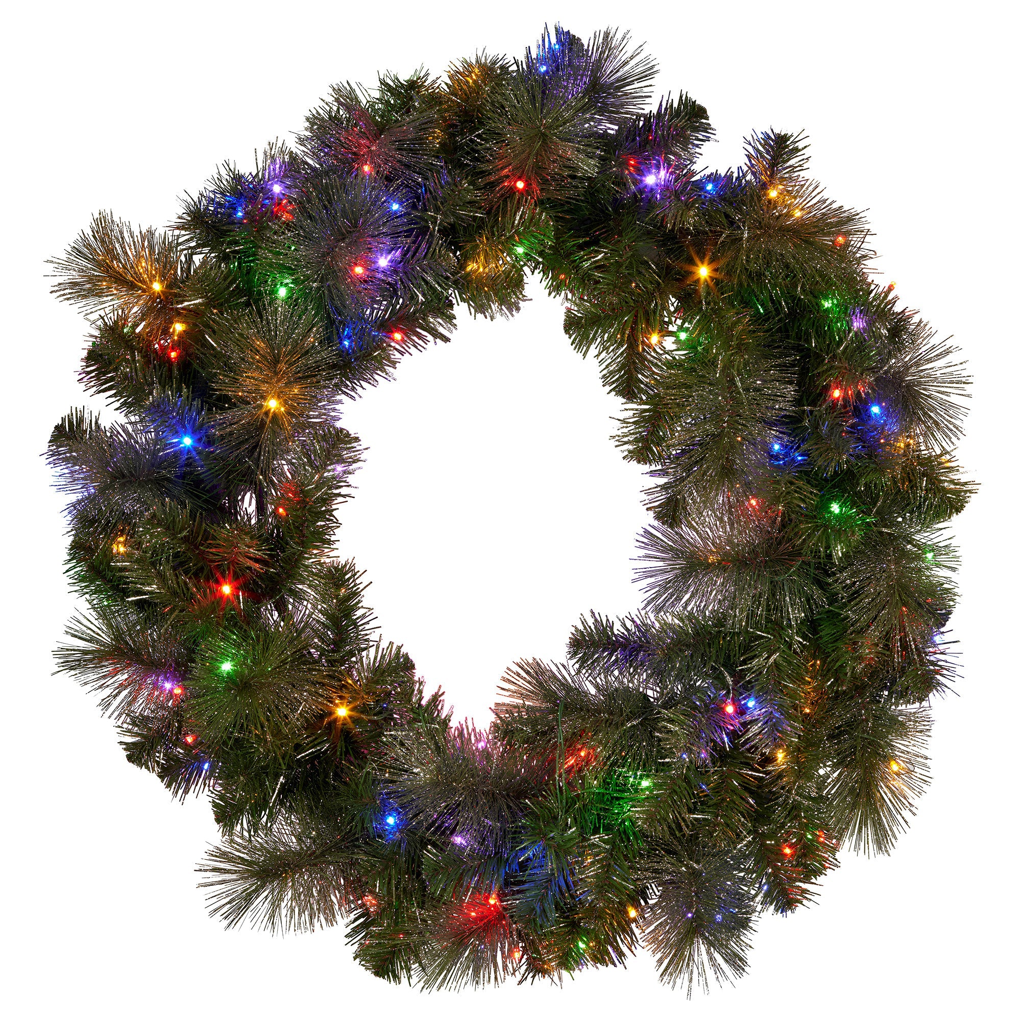 Christabelle 1.22m Split 2pc Christmas Wreath with LED Lights Pine Dual Front Doors Decoration Ornament by Xanadu Living